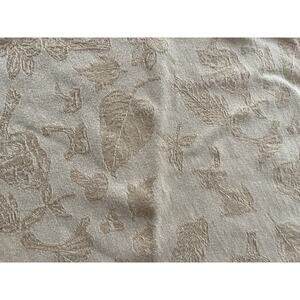 Vintage April Cornell Gold Damask Tablecloth Fringe Jacquard 48" x 48" India